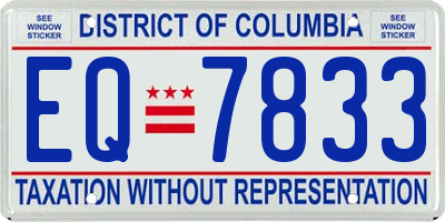 DC license plate EQ7833