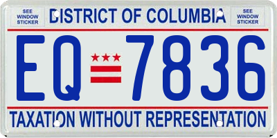 DC license plate EQ7836