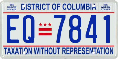 DC license plate EQ7841