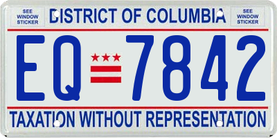 DC license plate EQ7842