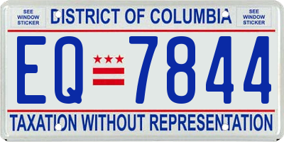 DC license plate EQ7844