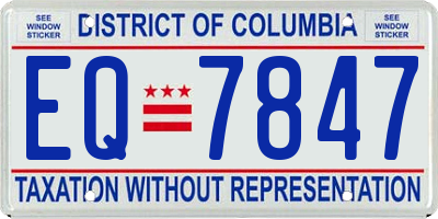 DC license plate EQ7847