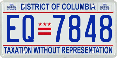 DC license plate EQ7848