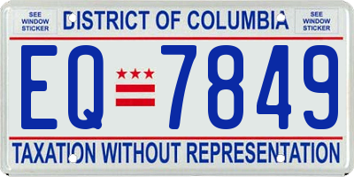 DC license plate EQ7849