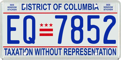 DC license plate EQ7852