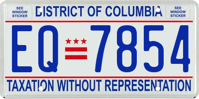 DC license plate EQ7854