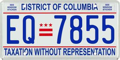 DC license plate EQ7855