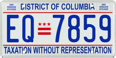 DC license plate EQ7859