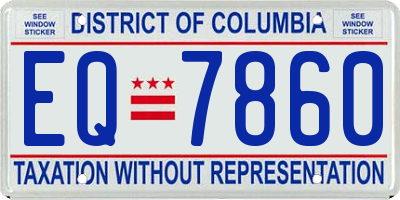 DC license plate EQ7860