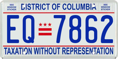 DC license plate EQ7862