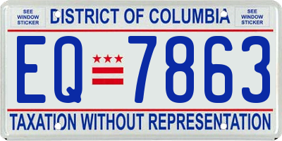 DC license plate EQ7863