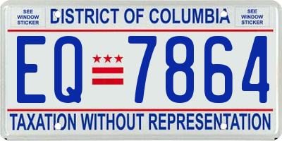 DC license plate EQ7864