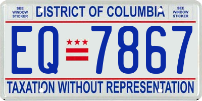 DC license plate EQ7867