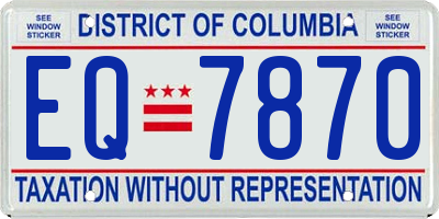 DC license plate EQ7870
