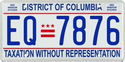 DC license plate EQ7876