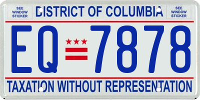 DC license plate EQ7878