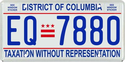 DC license plate EQ7880