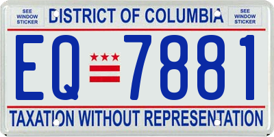 DC license plate EQ7881