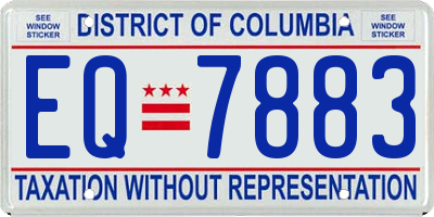 DC license plate EQ7883