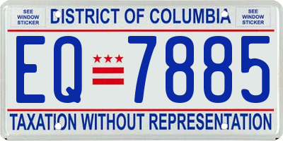 DC license plate EQ7885