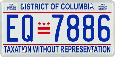 DC license plate EQ7886