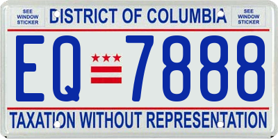 DC license plate EQ7888