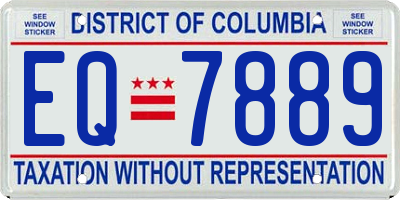 DC license plate EQ7889