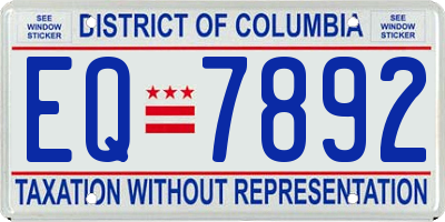 DC license plate EQ7892