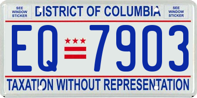 DC license plate EQ7903
