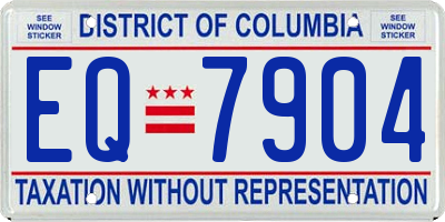 DC license plate EQ7904