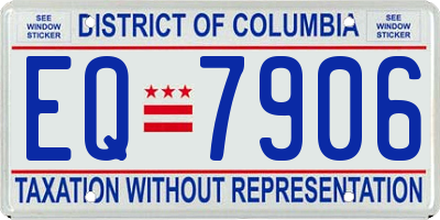 DC license plate EQ7906