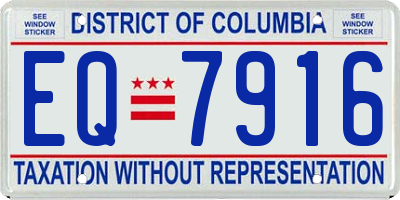 DC license plate EQ7916