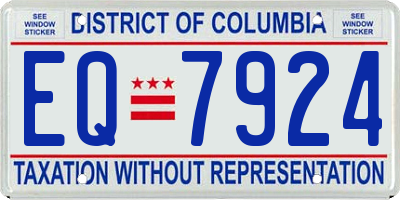 DC license plate EQ7924