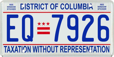 DC license plate EQ7926