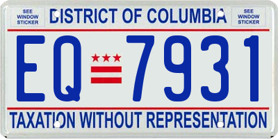 DC license plate EQ7931