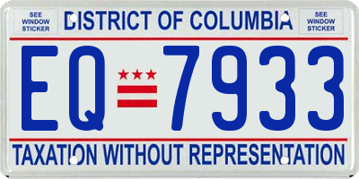 DC license plate EQ7933