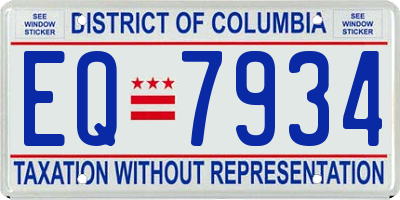 DC license plate EQ7934