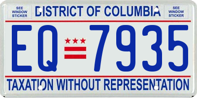 DC license plate EQ7935