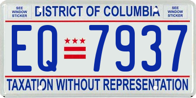 DC license plate EQ7937