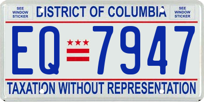 DC license plate EQ7947