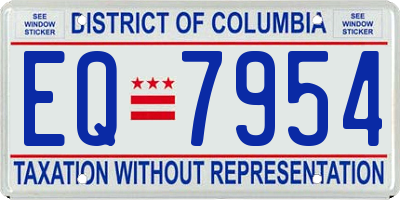 DC license plate EQ7954