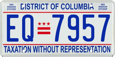 DC license plate EQ7957