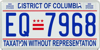DC license plate EQ7968