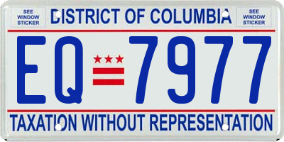 DC license plate EQ7977