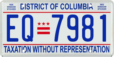 DC license plate EQ7981