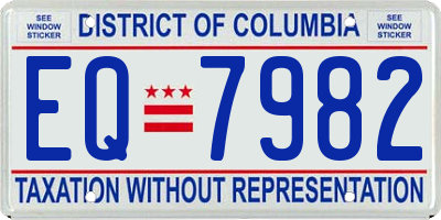 DC license plate EQ7982