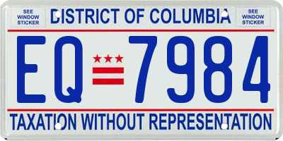 DC license plate EQ7984