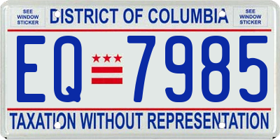 DC license plate EQ7985