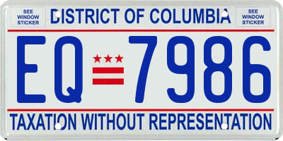 DC license plate EQ7986