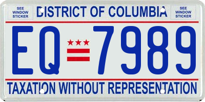 DC license plate EQ7989
